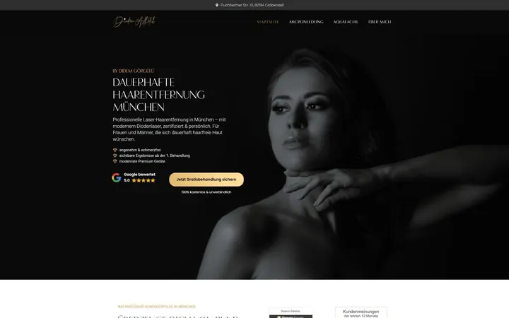 Startseite von Diadem Ästhetik